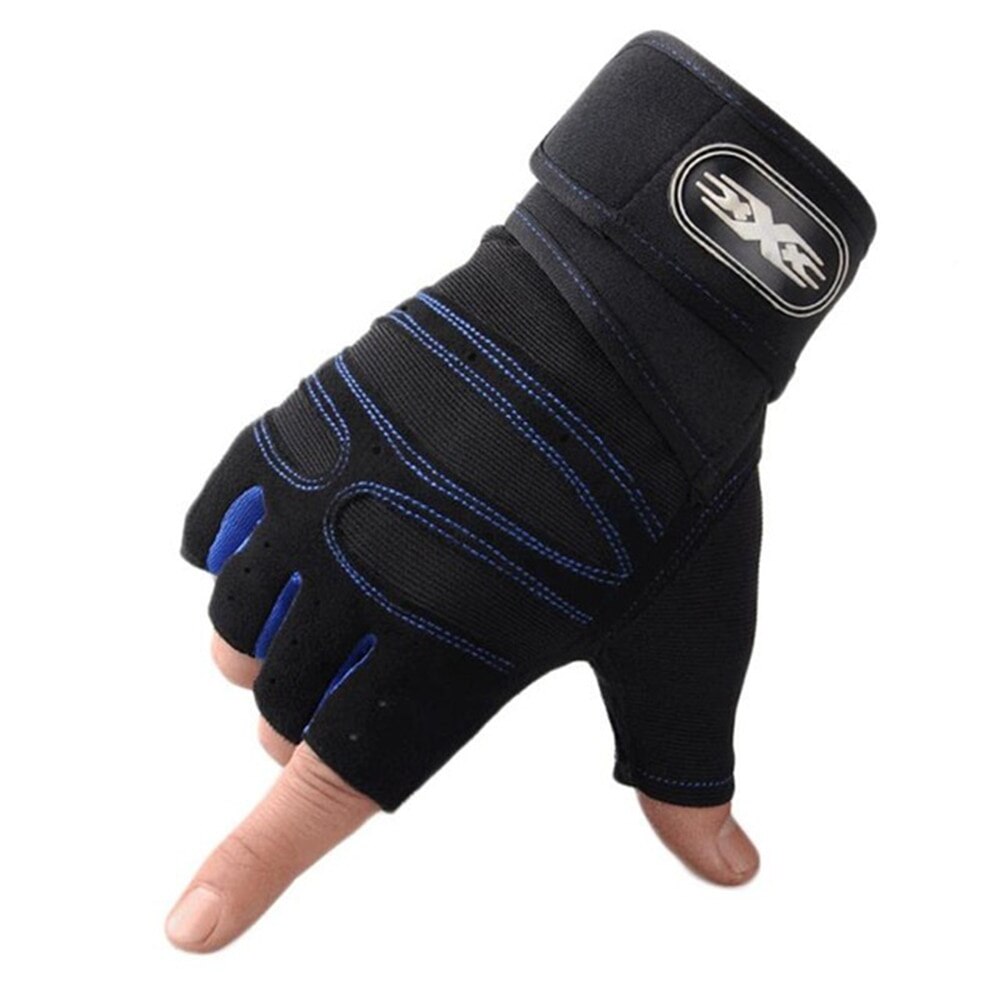 1 Paar Gewichtheffen Training Handschoenen Vrouwen Mannen Fitness Sport Body Building Gymnastiek Grips Gymnastiek Hand Palm Protector Handschoenen: Navy Blue / XL