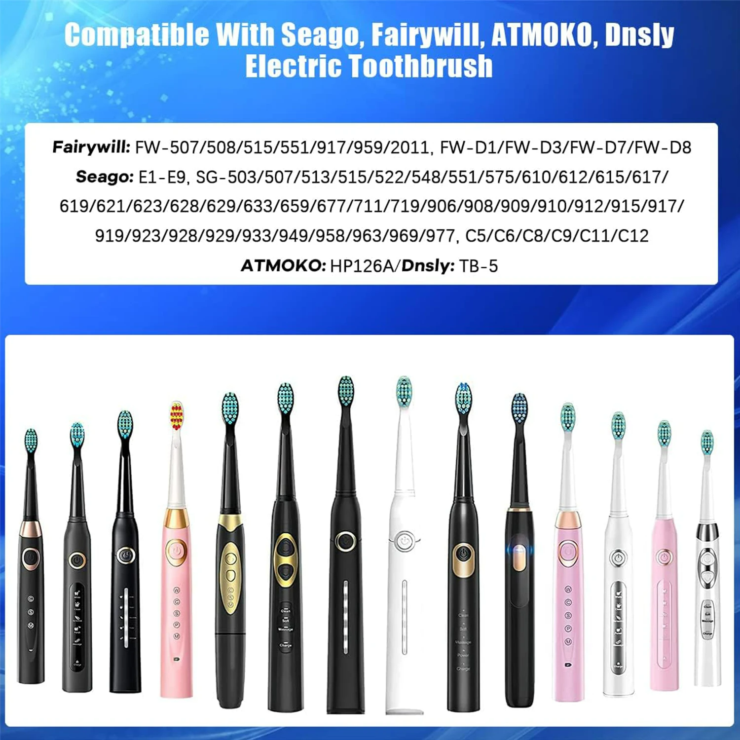 2/5/10 Stuks Elektrische Tandenborstel Vervanging Heads Compatibel Met SEAGO/Fairywill SG/FW 910/507/958/515/949/575/551