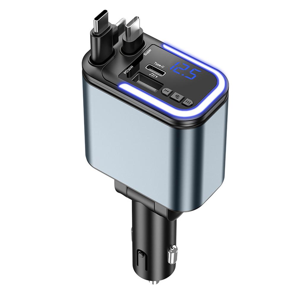 5-in-1 Auto Oplader - 180W Intrekbare USB Snellader met Bluetooth Verlichting voor Vrachtwagens SUV's: Default Title