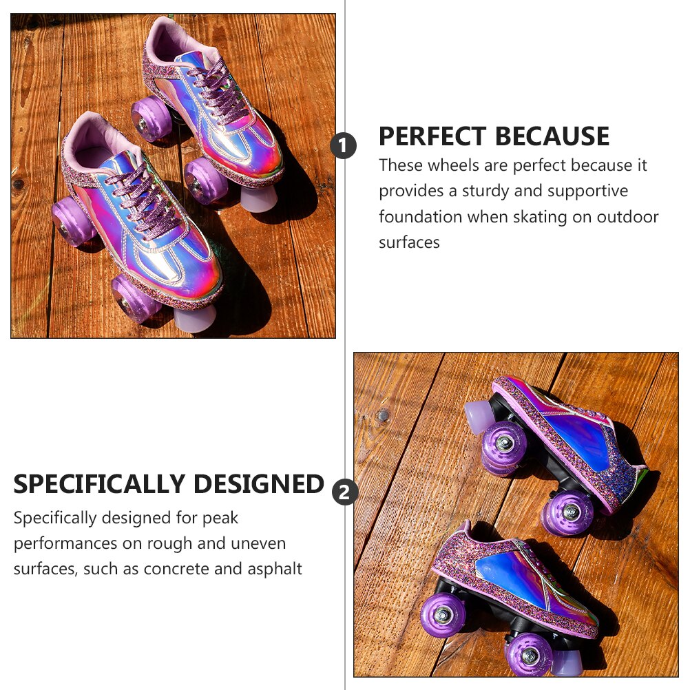 4Pcs Skating Glowing Wheels Ice Skates Wheels Double-row Roller Skates Wheels