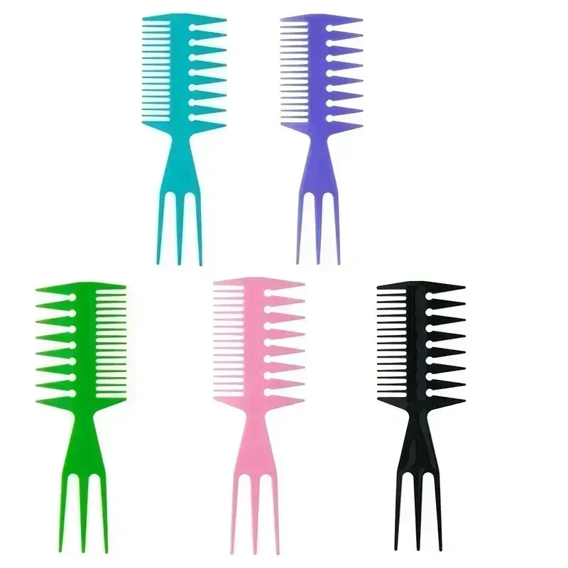 Double Side Tooth Combs Fish Bone Shape Hair Brush Barber Hair Dyeing Cutting Coloring Brush Man Hairstyling Tool