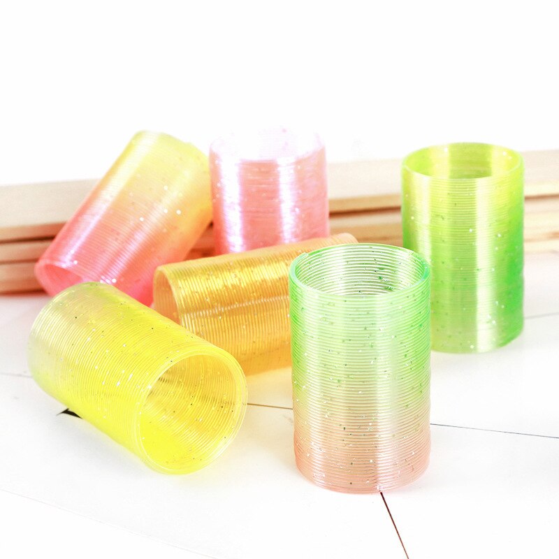 Stall Small Number Magic Rainbow Ring Color Plastic Coil Scaling Toy Children'S Educational Toy