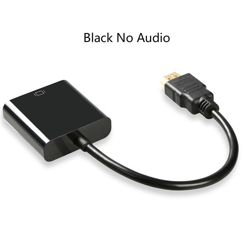 HDMI to VGA Converter Male To Female Cable Adapter 1080P Digital to Analog Video Audio Cable For for Xbox 360 PS3 PC Laptop: Black no Audio