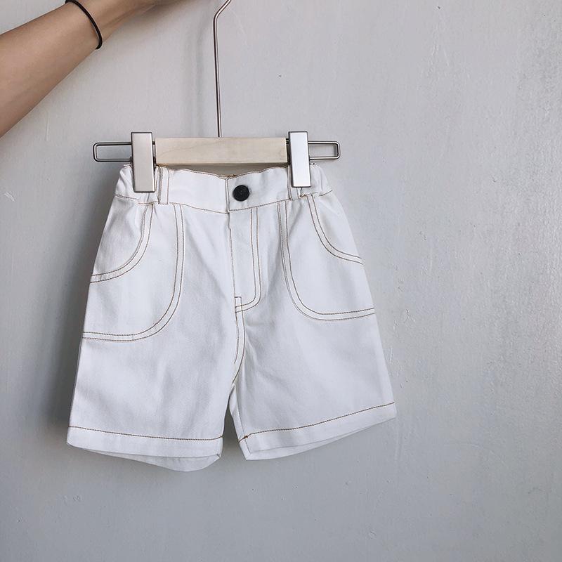 3610 Stijlvolle Kinderen Effen Kleur Broek Kinderen Knie Lengte Broek Voor Jongen En Meisje 2-7 Jaar kinderen Casual Broek: white / 100cm