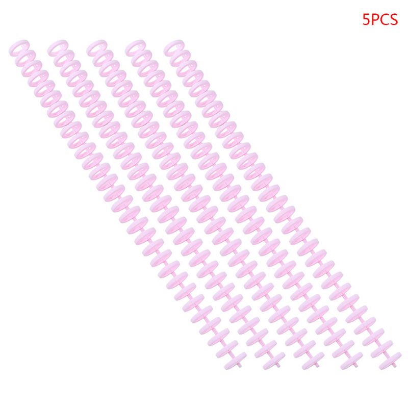 5pcs 30 Hole Loose-leaf Plastic Binding Ring Spring Spiral Rings for 30 Holes A4 A5 A6 Paper Notebook Stationery Office Supplies: Pink