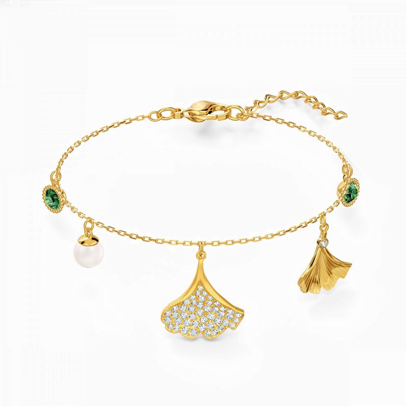 SWA Ginkgo Leaf STUNNING GINKO Necklace Set, Give Girlfriend Birthday Valentine's Day: 5518173