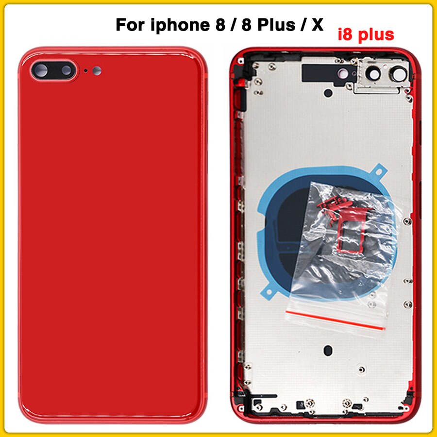 Per iphone 8 8G 8 Più di 8 P Copertura Posteriore Della Batteria del Portello Della Copertura Posteriore + Telaio centrale + sim vassoio tasto laterale di ricambio Per iphone X Custodia