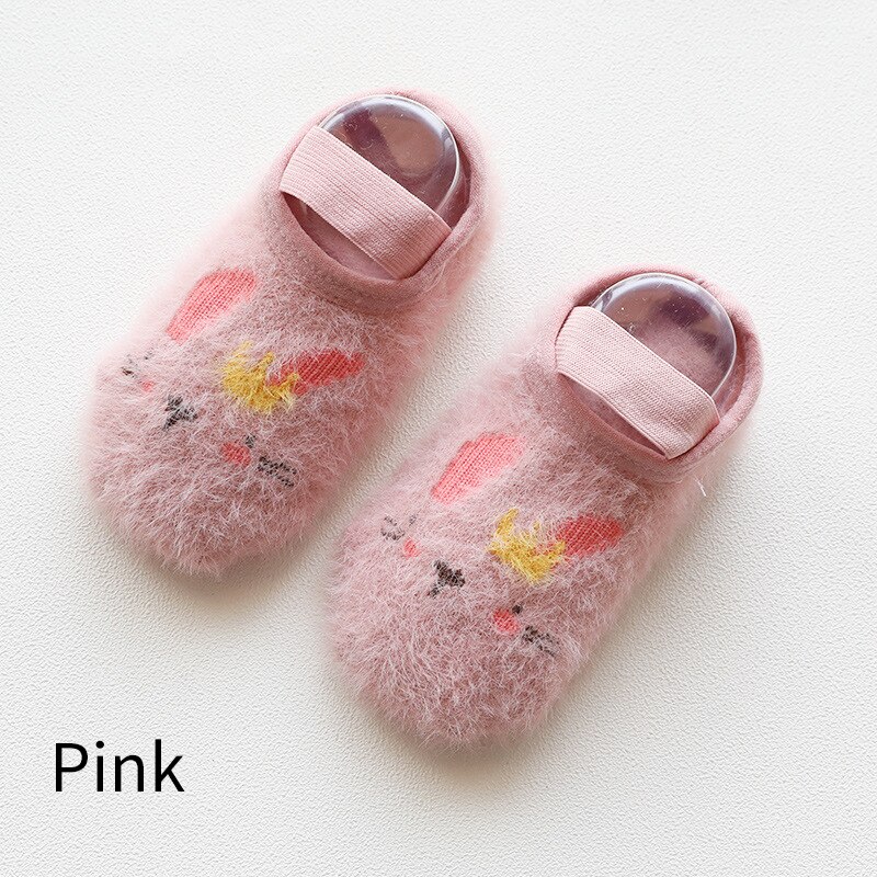 baby socks for toddlers kids newborns first walk boy girl Floor Non-slip socks with soles cartoon antiskid infant shoes: Pink / M 1-3year