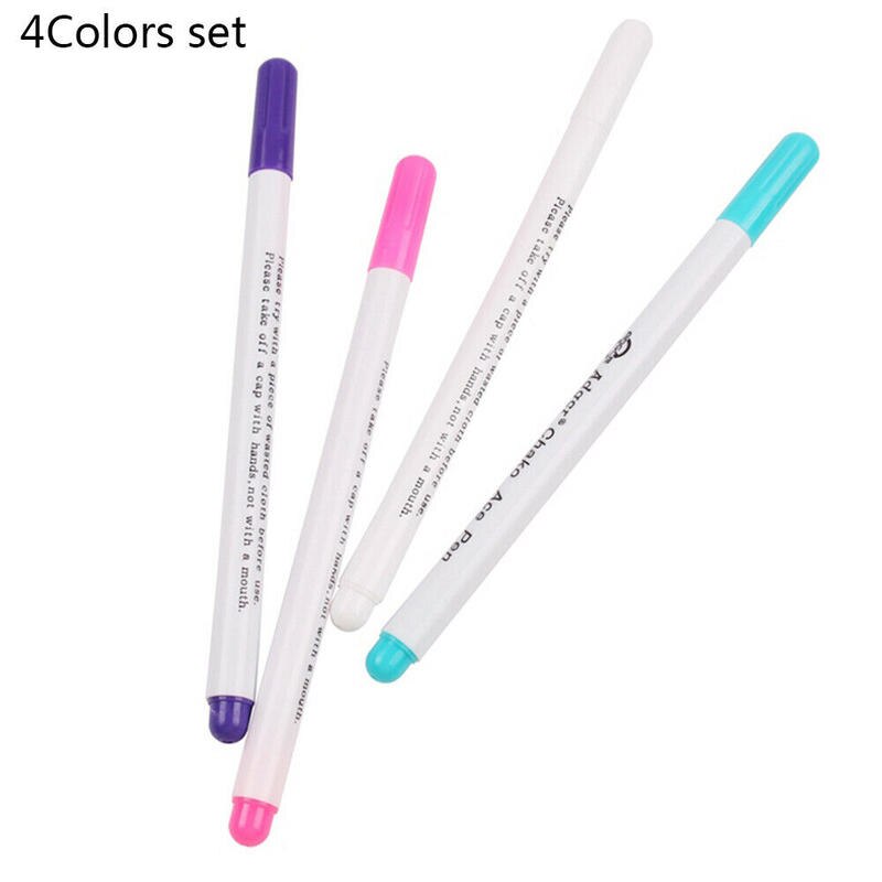 4 Packs Stitch Markers Soluble Cross Stitch Water Erasable Pens Grommet Ink Fabric Marking Pens DIY Needlework Sewing Supplies