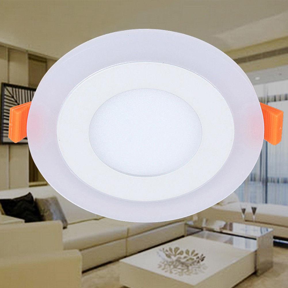 Panel de techo empotrado LED acrílico de doble Color, luces abajo, lámpara ultrafina para interiores, oficinas y restaurantes