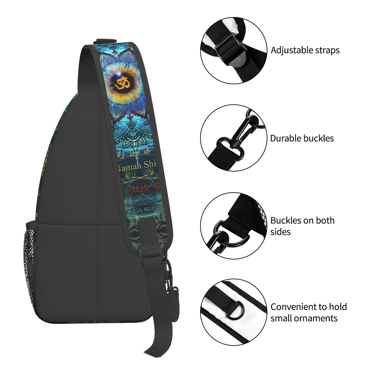 Crossbodytas Sport Om Namah Shivaya Borsttas Unisex Dames Man Mode Schouderrugzakken Reizen