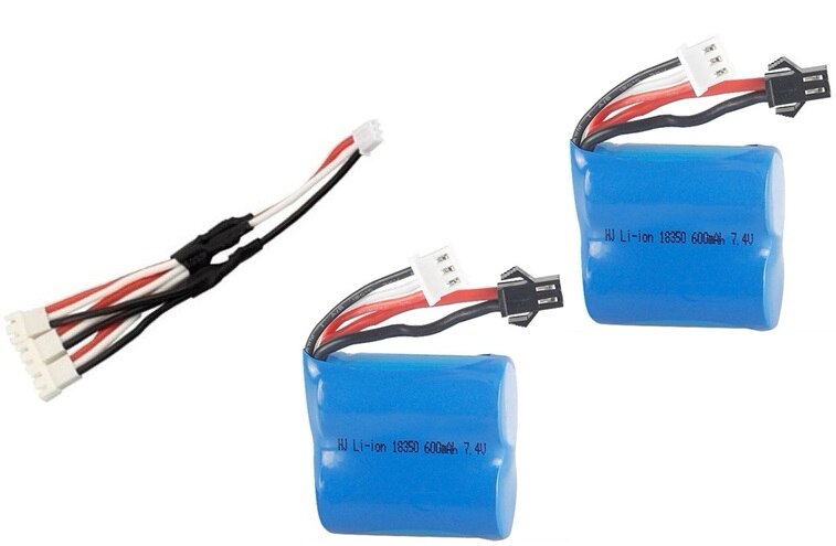 Teranty 7.4v 600mAh 18350 batterij Lader Sets voor H100 H102 7.4v Li-Ion Batterij voor JJRC S1 S2 s3 S4 S5 Hoge Snelheid RC boot