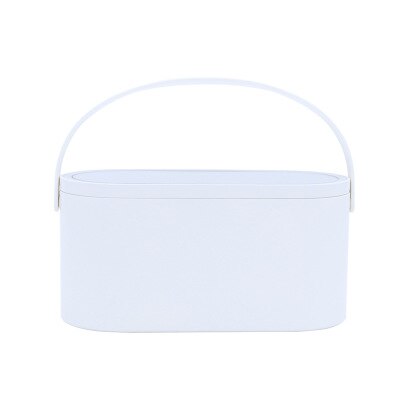 LED Makeup Mirror Cosmetic Box LED Touch Screen Illuminated Makeup Mirror Travel Makeup Mirror Portable Cosmetic Storage Box: White