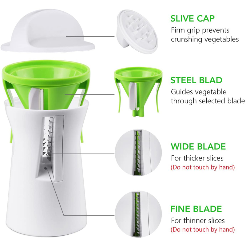 Heavy Duty Spiralizer Gemüseschneider Gemüsespiralschneider Cutter Zucchini Pasta Nudel Spaghetti Maker