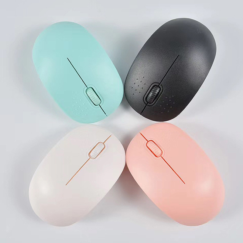 Mini Wireless Notebook Mouse Macaron Color Mouse Anti-slip Texture Roller Within 10m Connectable Ergonomic Mouse QJY99