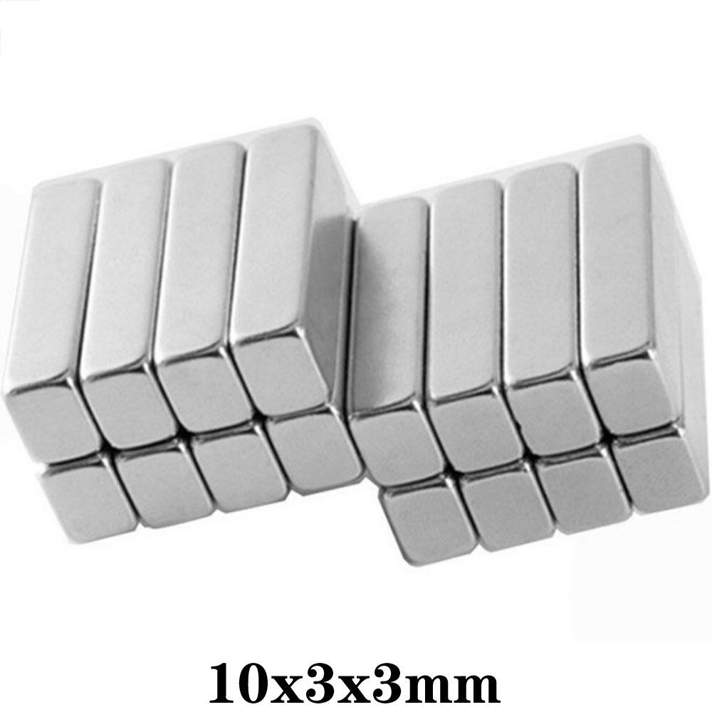 10 ~ 1000 Stuks 10X3X3 Vel Sterke Neodymium Magneten Dikte 3 Mm Blok Permanente Magneet 10X3X3 Mm Krachtige Magnetische Magneten 10*3*3