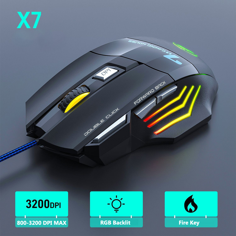 IMICE X7 Optische Gaming Muis Verstelbare DPI Ergonomisch Antislip Kleurrijke Luminuse voor Desktop Computers Laptop PC: Default Title