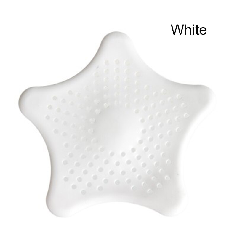 Pentagram vask sil dusj gulv avløp bad plugg felle hårfang kjøkkenvask filter gulvdeksel servant drenering: Hvit