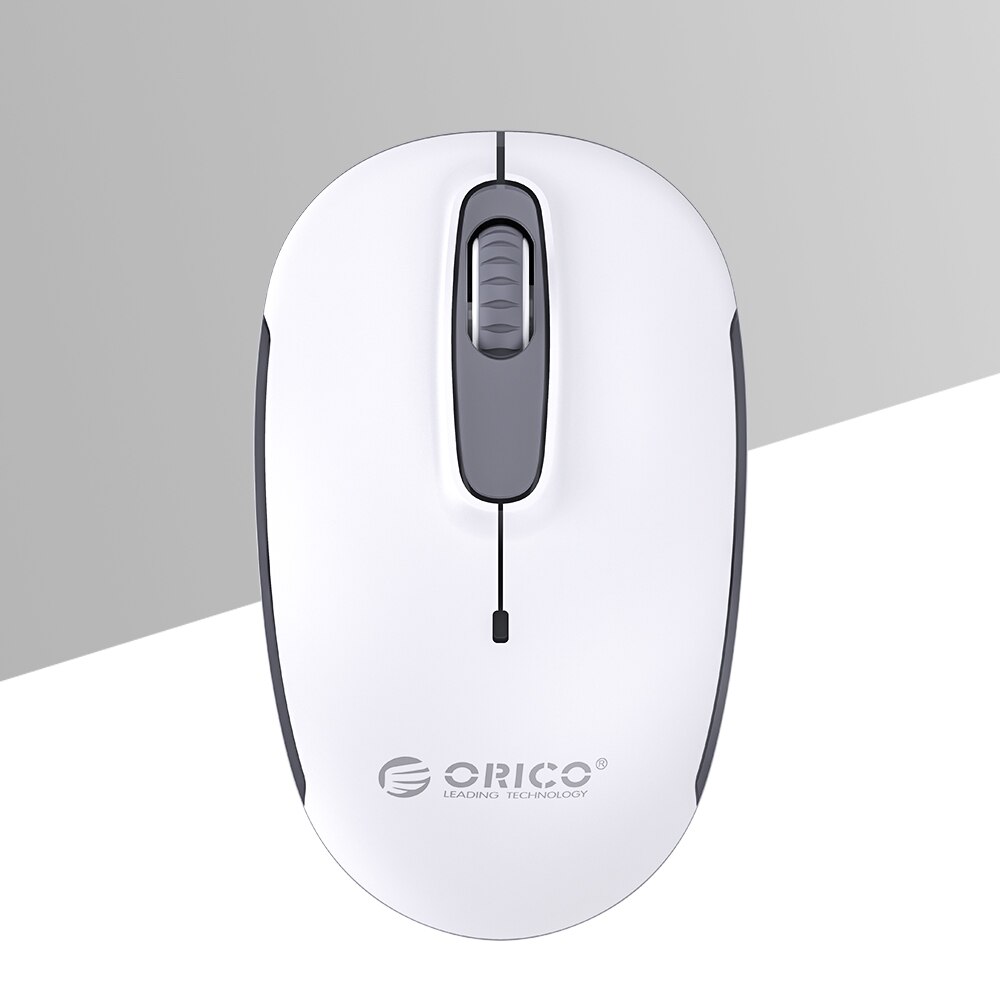 ORICO 2.4GHz Bluetooth Wireless Mouse With USB Receiver Slim Silent Mice Backlit Ergonomic Mouse For Computer Desktop Laptop PC: White