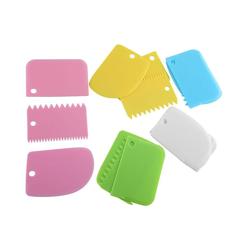 3 stuks/partij deeg taartvormpjes spatel voor taart crème schraper pasta uitstekers schraper onregelmatige tanden rand diy gladder