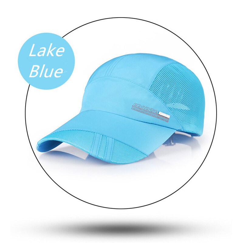 Baseball Cap Outdoor Baseball Hat Breathable Men Women Summer Mesh Cap Baseball-Caps: Lake blue