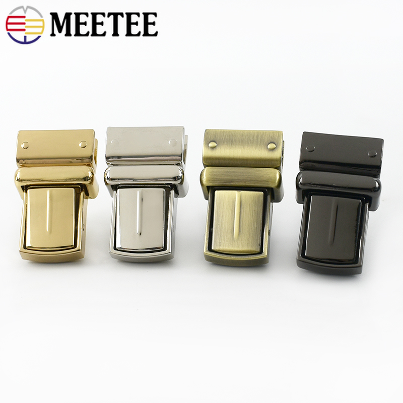 2 Stuks Meetee Tas Metalen Gesp 22*38 Mm Snap Sluiting Portemonnee Handtas Twist Turn Lock Kledingstuk sluiting Klink Diy Vervanging Accessoires