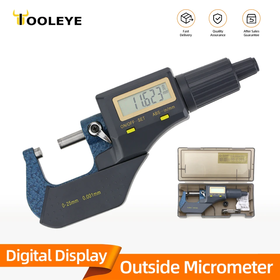 Digital Display Außerhalb Mikrometer Elektronische Kaiser Mikrometer Hartmetall Gauge Digitale Dicke Gauge Messung Werkzeuge 0-25mm