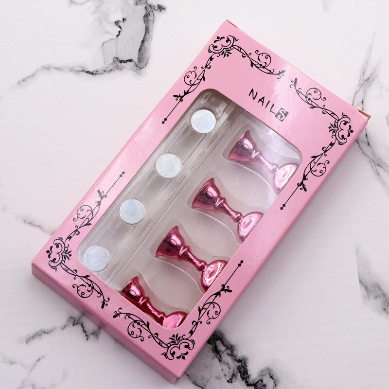 5 sztuk sztuczne nietrzeźwy praktyki patera + 1PC szachownica magnetyczne porady praktyczne uchwyty próbniki robić lakierów robić paznokci narzędzia robić manicure: Electroplating różowy
