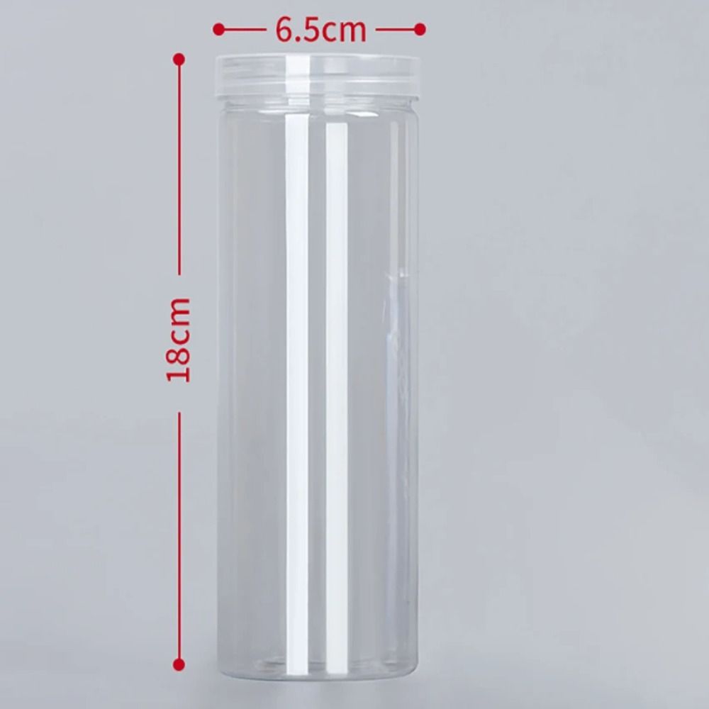 Bote sellado transparente con tapa, botella de embalaje vacía, tarro de plástico para alimentos, contenedor de almacenamiento de grado alimenticio, cubo Circular: Azul oscuro