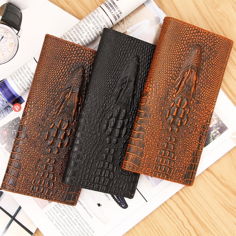 1 pc herr s 3d alligator plånbok bifold id kreditkortshållare plånbok handväska lång koppling billfold