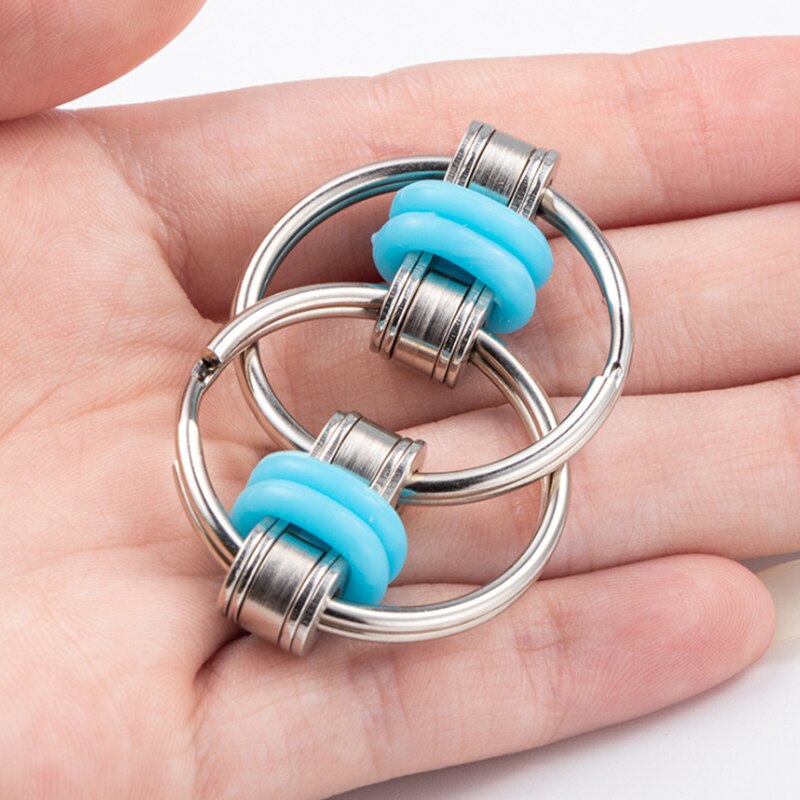 Flippy Chain Fidget Toy, Stainless Steel Key Ring Decompression Toy for Office Worker Autism ADHD
