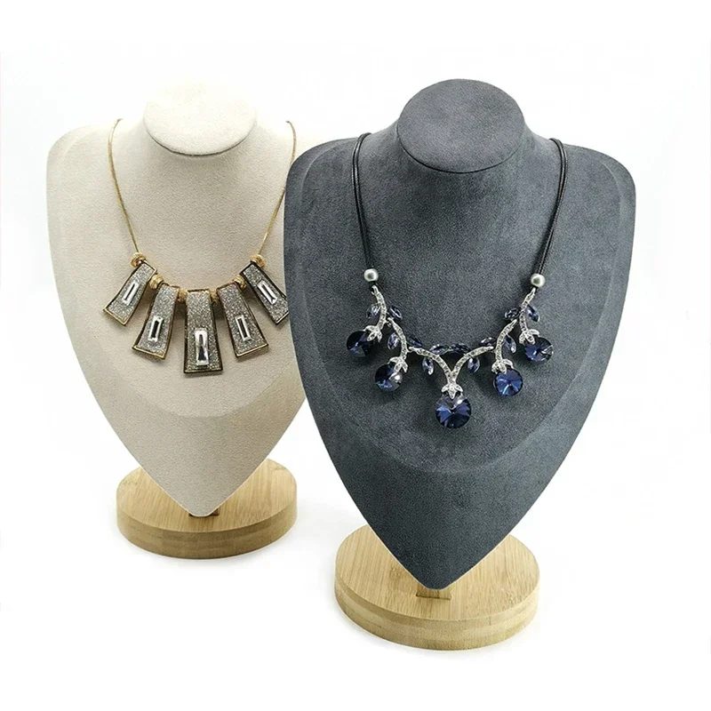 Bamboe Ketting Display Stand Hanger Display Sieraden Houder Sieraden Mannequin Buste Ketting Etalage Sieraden Display