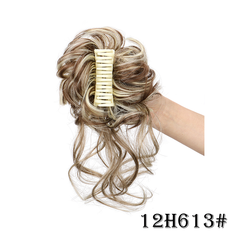 WIGSIN Synthetic Messy Bun Hair Extension Claw Clip in Hair Piece Hair Buns Short Curly Hair for Women: 4/30HL