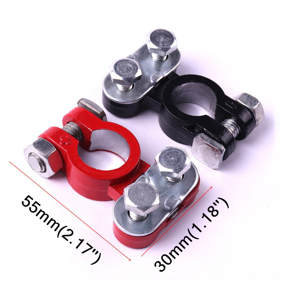 2 Stuks Aluminium Automotive Auto Vrachtwagen Boot Accu Klem Positieve En Negatieve Clip Connector Corrosiebestendigheid 55x30mm