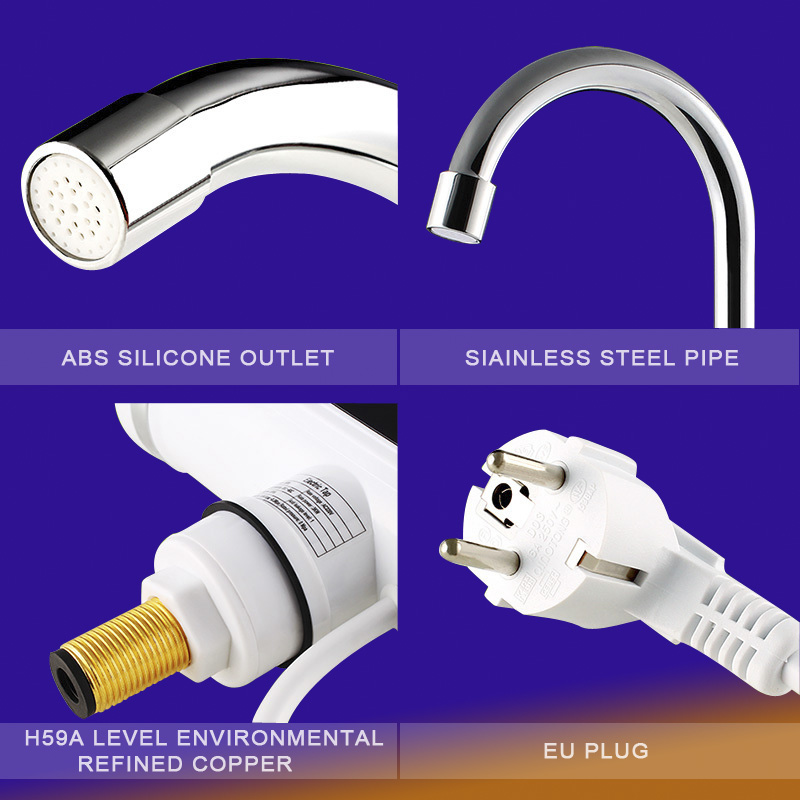 Electric Kitchen Water Heater Tap Instant Water Faucet Heater Cold Heating Faucet Tankless Instantaneous Water Heater