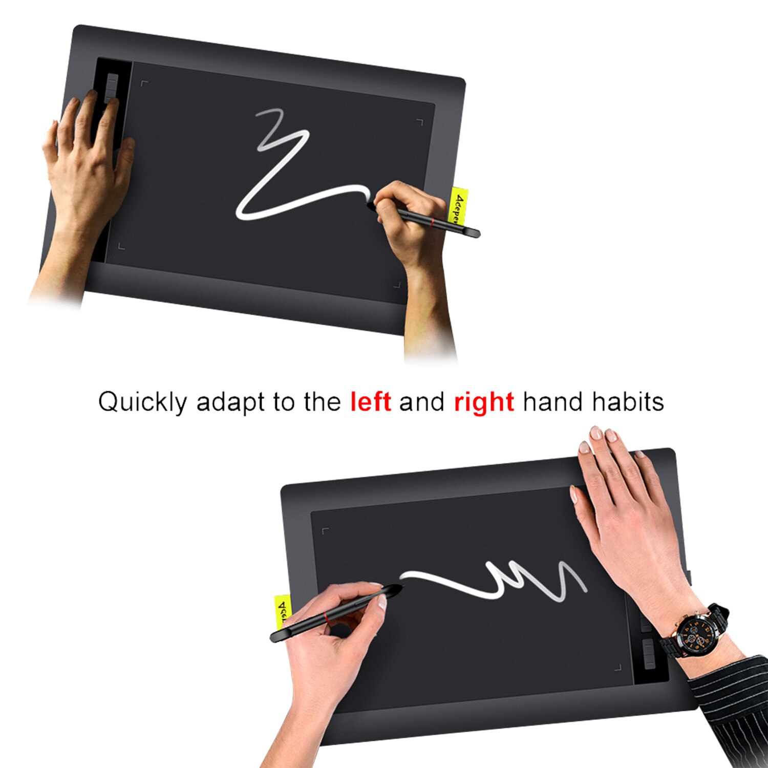Acepen  ap1060 digitale grafische tekentablet, 10*6 inch kit met batterijloze stylus, 8192 drukniveaus