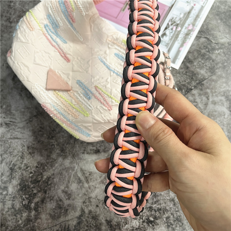 Bolso de hombro para teléfono móvil, cordón trenzado, correa de mano ancha, accesorios para bolso de contraste, cordones Premium, cuerda Universal