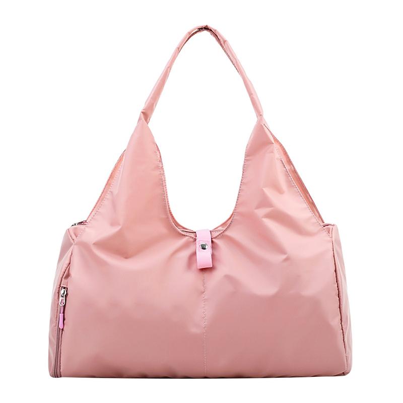 Rosa svart sport gym träningsväska män kvinnor fitness gymnastik åkpåse: Rosa