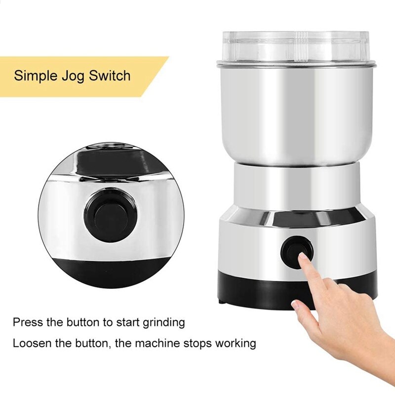 Multifunction Smash Machine Electric Grain Mill Grinder Household Stainless Steel Seasonings Coffee Grinder US Plug