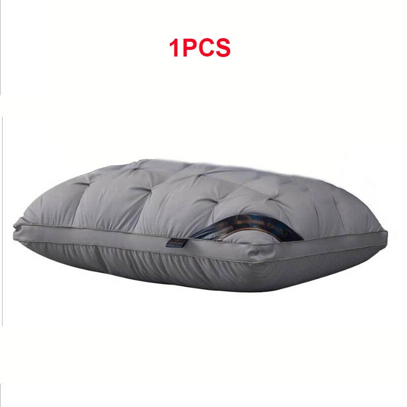Luksus 3d stil rektangel grå rosa mørkegrønn gås/andedun fjær sengetøy puter dunsikre høy mellom lav pute: 1 stk grå / 48 x 74cm 1100g