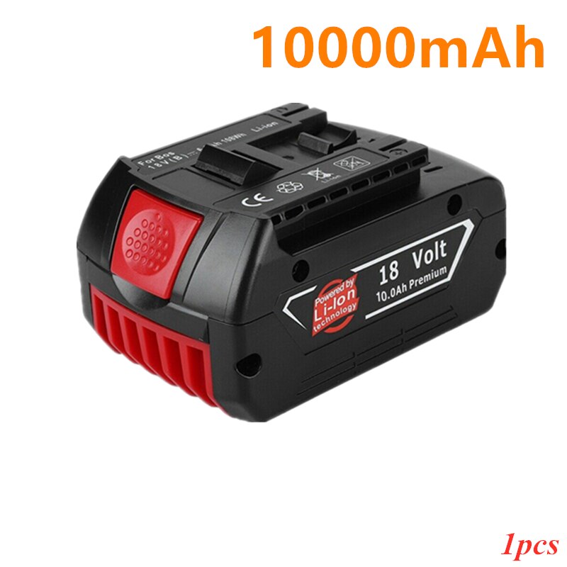 100% Original para taladro eléctrico Bosch, pila de iones de litio de 18V y 18000mAh, BAT609, BAT609G, BAT618, BAT618G, BAT614 +: 10000mAh
