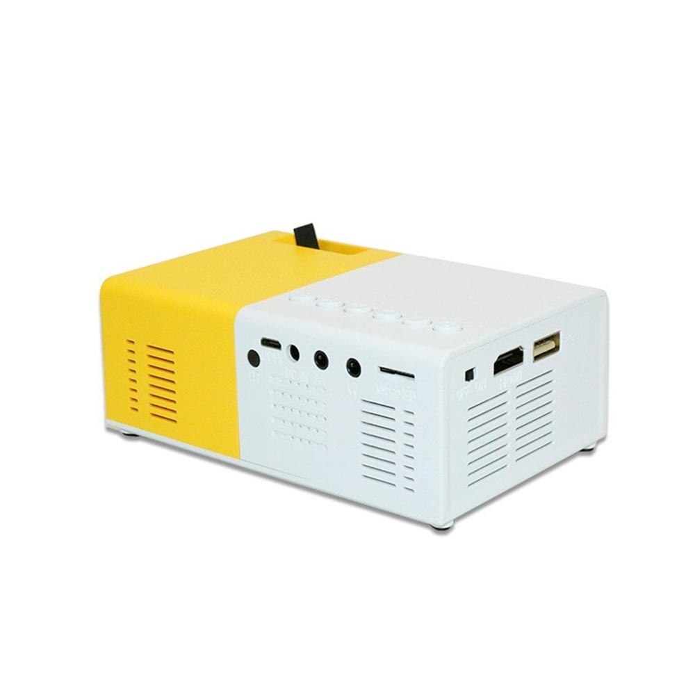 Yellow Home Mini Projector Machine Led Portable Handheld Projector Supports High Definition 1080P