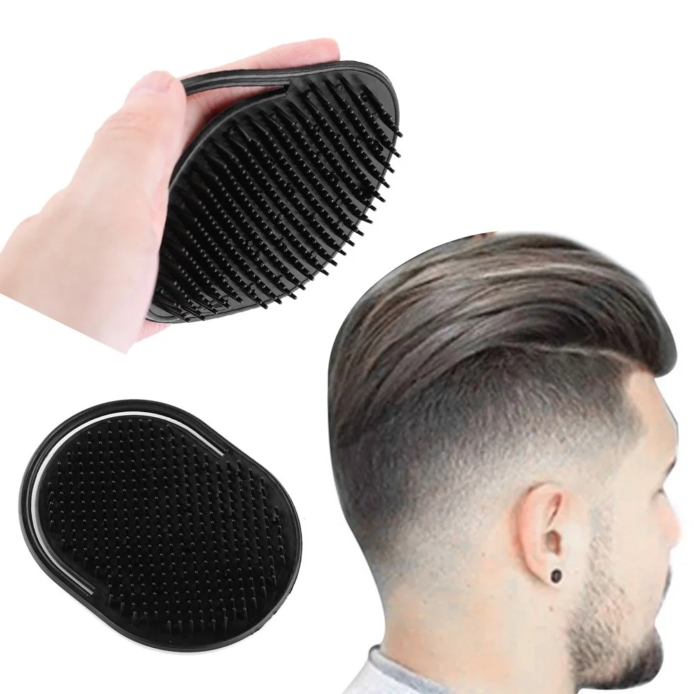1 Stck Shampoo Kamm Tasche Männer Bart Schnurrbart Palme Kopfhaut Massage Schwarz Haarpflege Reise Tragbare Pinsel Styling Werkzeuge