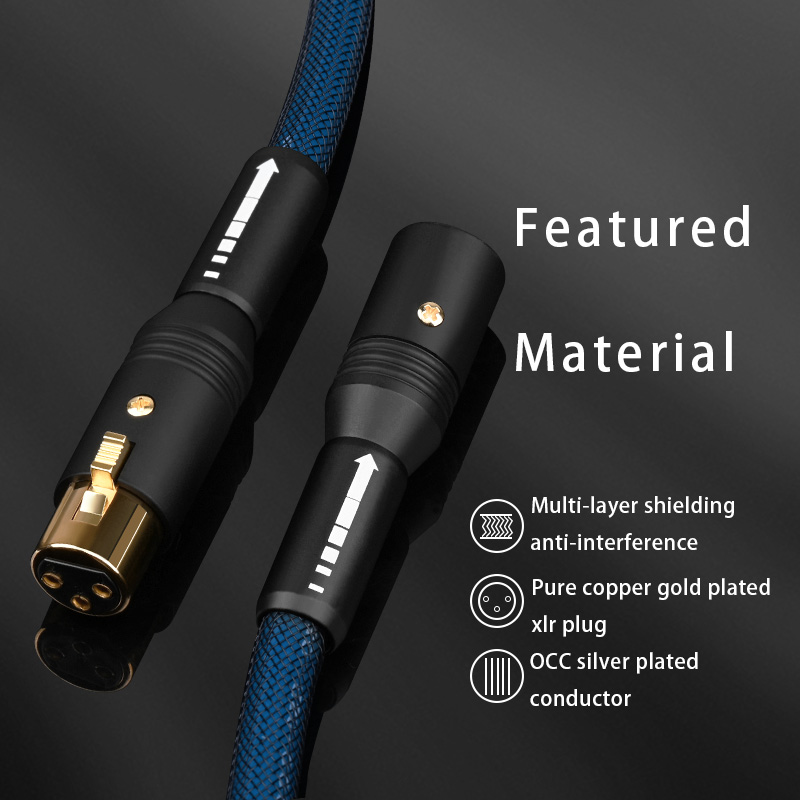 Cavo xlr hi-fi per amplificatore, con nucleo occ placcato argento di alta gamma e connettore 2 bilanciato maschio-femmina a 3 pin, cavo audio professionale.: Rosso / 3.6 m