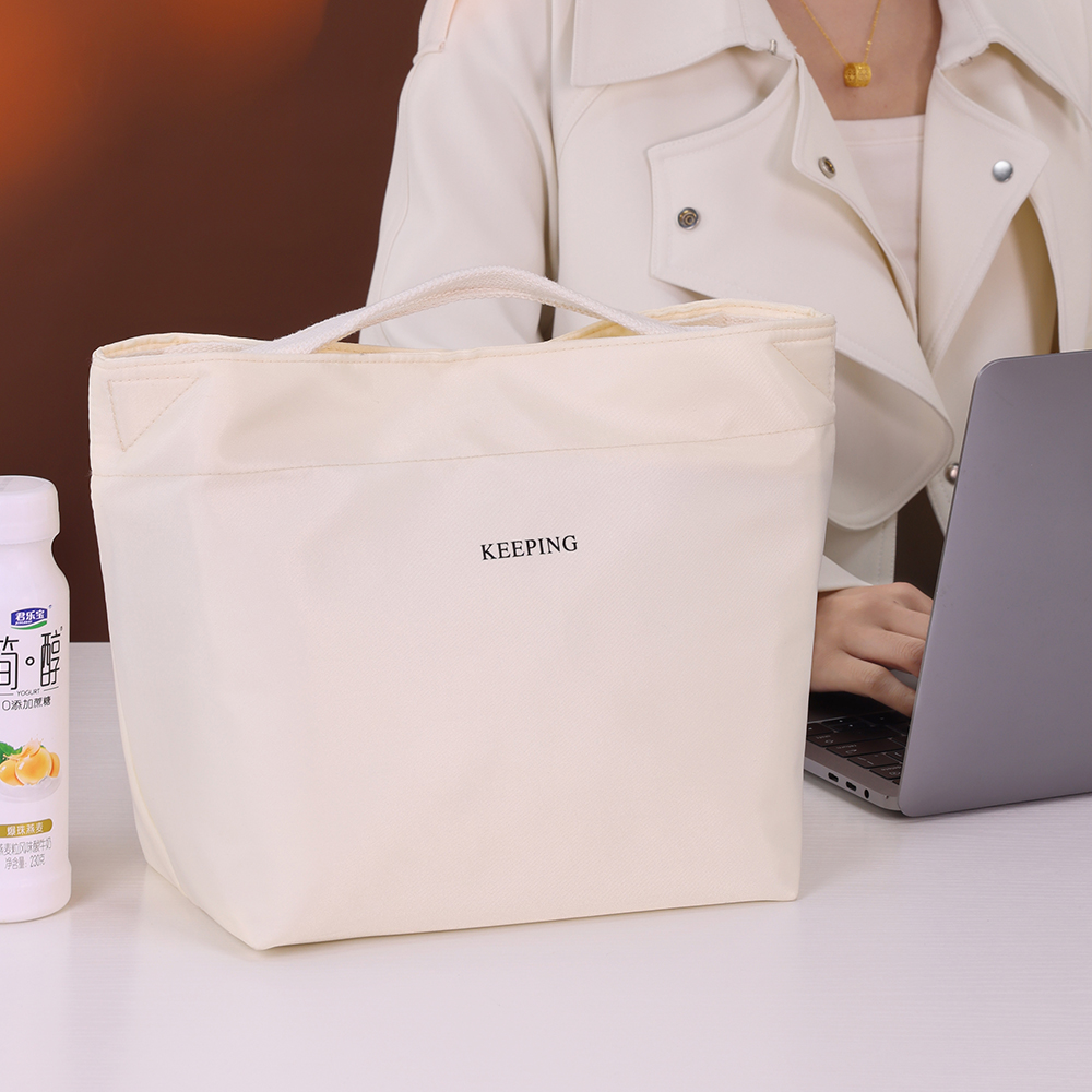 Eenvoudige draagbare thermische tas voor vrouwen Geïsoleerde lunchbox Tote Waterdichte kantoorvoedselkoeltas Lunchtas Bento-zakje