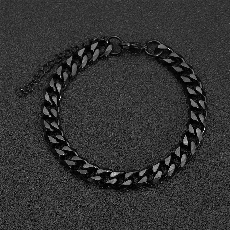 Jiayiqi Mode Cubaanse Ketting Armband Voor Mannen Vrouwen Rvs Mannelijke Sieraden 3/5/7Mm Verstelbare Bangle armbanden Op Hand