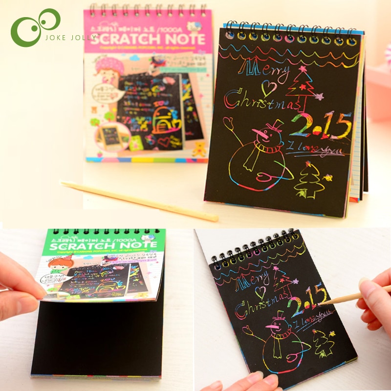 1Pc Magic Scratch Boek Art Doodle Pad Zand Schilderij Kaarten Early Educatief Creatieve Tekening Speelgoed Voor Kinderen Zxh