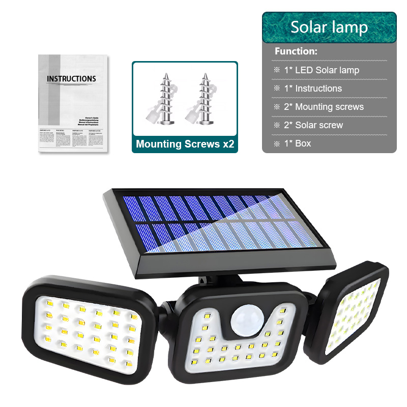 24000 mah krachtige solar buitenverlichting, split-solar led-lamp, waterdichte buitenlamp op zonne-energie, tuinlamp met bewegingssensor, wandlamp: Blauw