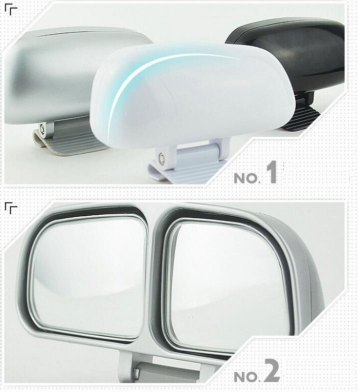 Rete bil spejl blindplet to glas side vidvinkel auto bagfra justering til parkering universal slivery hvid hvid mulighed