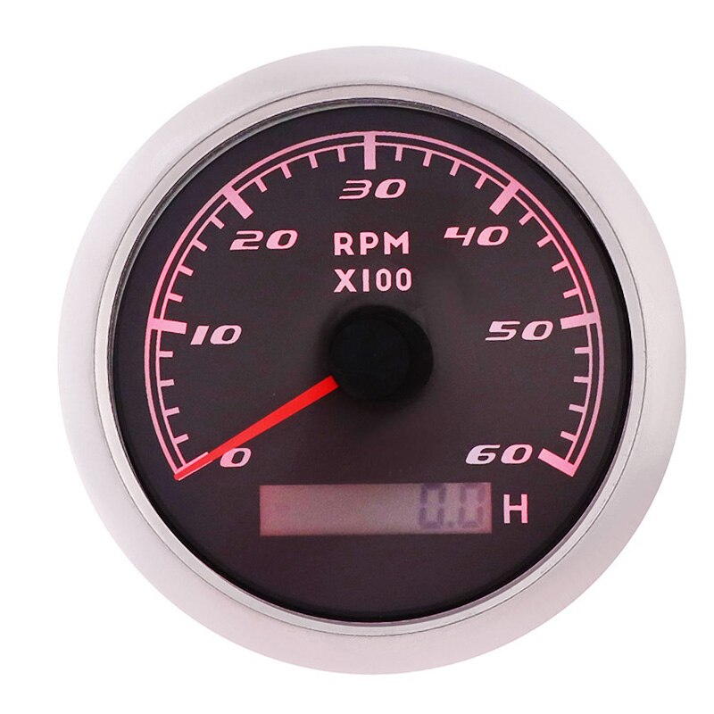 6000 rpm Tachometer Marine Tacho Meter Gauge With Red Backlight LCD Hourmeter Digital Tacho Meter Sensor